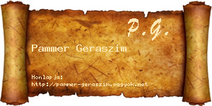 Pammer Geraszim névjegykártya